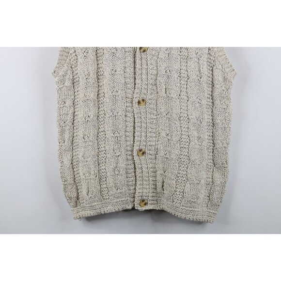 Vtg 90s American Eagle Outfitters Mens Medium Chunky Cable Knit Sweater Vest USA - Picture 3 of 9